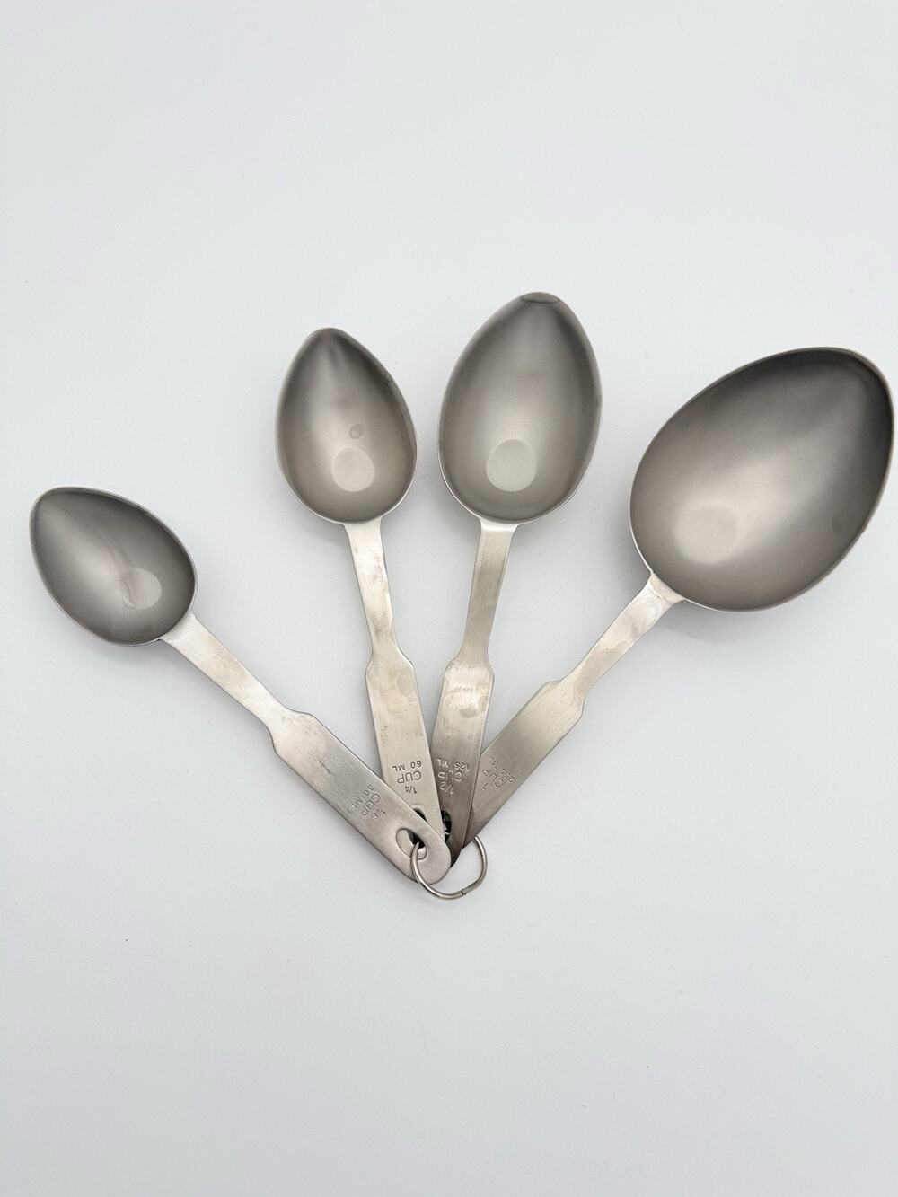 Norpro 18/10 SS Measuring Scoop Set 4pc 1/8 1/4 1/2 1 Cup Long Handle Nested